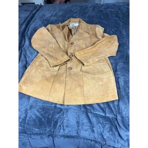 Vintage Silton California Suede Leather‎ Blazer Jacket Womens Size 42 Tan